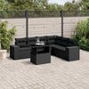 vidaXL 7 Piece Garden Sofa Set with Cushions Black Poly Rattan