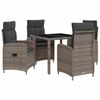 vidaXL Outdoor Dining Set 5 pcs Light Grey and Dark Grey Poly Rattan