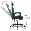 vidaXL Swivel Gaming Chair with Footrest Black&Green Faux Leather