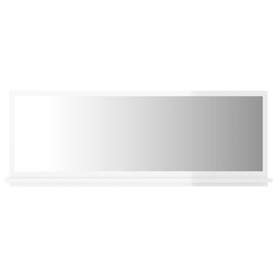 vidaXL Bathroom Mirror High Gloss White 100x10.5x37 cm Engineered Wood
