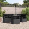 vidaXL Garden Sofa Set with Storage 6 pcs Black Poly rattan