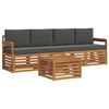 vidaXL Outdoor Sofa Set 5 pcs Natural and Anthracite Solid Acacia Wood