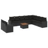vidaXL 11 Piece Garden Sofa Set with Cushions Black Poly Rattan
