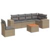 vidaXL 7 Piece Garden Sofa Set with Cushions Beige Poly Rattan
