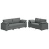 vidaXL Sofa 2 pcs Dark Grey Fabric
