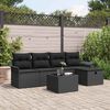 vidaXL Garden Sofa Set with Cushion Manual 6 pcs Black Poly Rattan