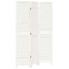 vidaXL Room Divider 3 Panels White Solid Wood Paulownia