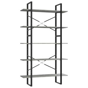 vidaXL Book Cabinet | Concrete Grey | Engineered wood, metal | Medium