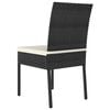 vidaXL 3 Piece Garden Dining Set Poly Rattan Black