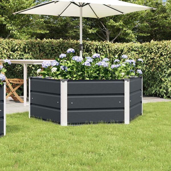 vidaXL Planter Anthracite 129 x 129 x 45 cm Steel