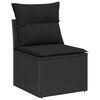 vidaXL Garden Sofa Set with Cushion 9 pcs Black Poly rattan