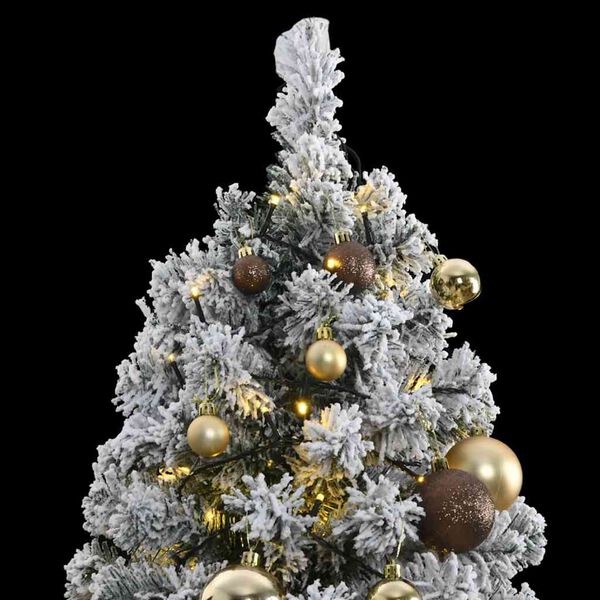 vidaXL Artificial Hinged Christmas Tree 300 LEDs & Ball Set 210 cm