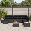 vidaXL Garden Sofa Set with Cushion 9 pcs Black Poly Rattan