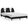 vidaXL Bed Frame "Viana" with LED without Mattress Black and White 137x190 cm