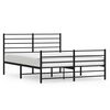 vidaXL Metal Bed Frame without Mattress with Footboard Black 150x200cm
