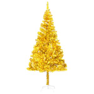 vidaXL Artificial Pre-lit Christmas Tree with Stand Gold 210 cm PET