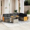 vidaXL 9 Piece Garden Sofa Set with Cushions Grey Poly Rattan