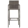 vidaXL 3 Piece Garden Bar Set Grey Solid Wood Acacia and Poly Rattan