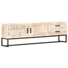 vidaXL TV Cabinet White 140x30x45 cm Solid Acacia Wood