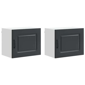 vidaXL Dishwasher Panel Kalmar 2 pcs Black Engineered Wood
