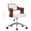 vidaXL Swivel Dining Chairs 6 pcs White Bent Wood and Faux Leather