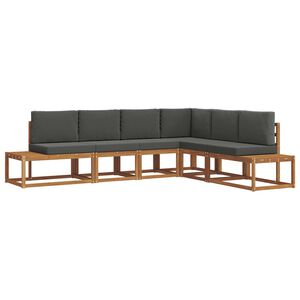 vidaXL 6 pcs Outdoor Sofa Set Solid Acacia Wood and Polyester