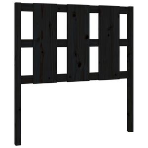 vidaXL Bed Headboard | Black | Solid pine wood | 95.5 x 4 x 100 cm