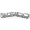 vidaXL 9 Piece Garden Lounge Set Grey Solid Wood Pine