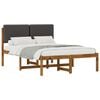 vidaXL Bed Frame with Upholstered Headboard Natural and Dark Grey