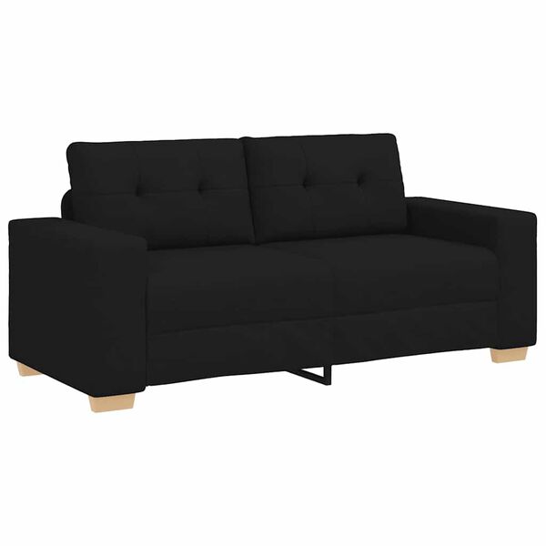 vidaXL Loveseat Sofa Black 140 cm Fabric