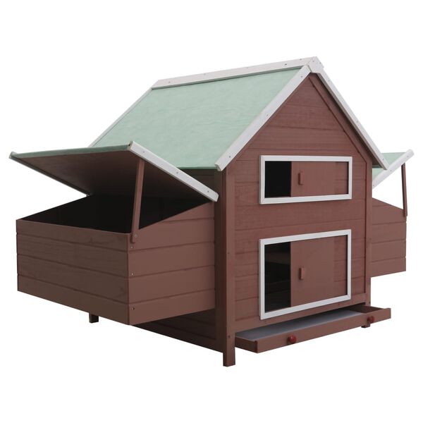 vidaXL Chicken Coop Brown 157x97x110 cm Wood