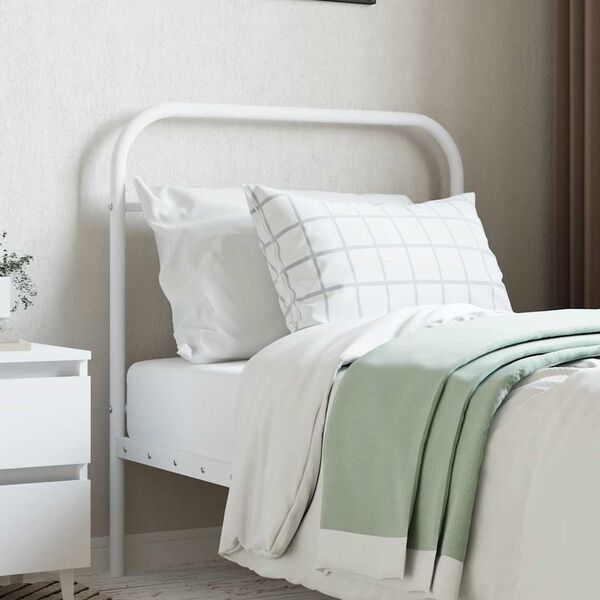 vidaXL Metal Headboard White 90 cm
