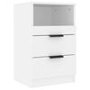 vidaXL Bedside Cabinet White Engineered Wood