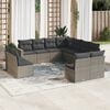 vidaXL 11 Piece Garden Sofa Set with Cushions Grey Poly Rattan