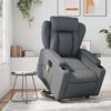 vidaXL Electric Stand up Massage Recliner Chair Grey Faux Leather