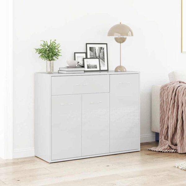 vidaXL Sideboard High Gloss White 88x30x70 cm Engineered Wood