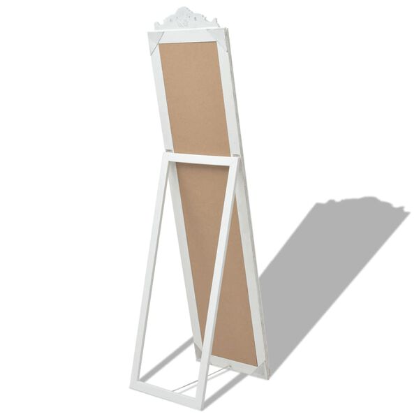 vidaXL Free-Standing Mirror Baroque Style 160x40 cm White