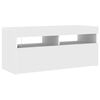 vidaXL TV Cabinet with LED Lights White 90x35x40 cm
