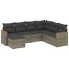 vidaXL 7 Piece Garden Sofa Set with Cushions Grey Poly Rattan
