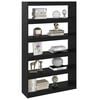 vidaXL Book Cabinet/Room Divider Black 100x30x167.5 cm Solid Pinewood