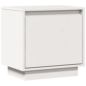 vidaXL Modern White Bedside Cabinet | Solid Pinewood | Medium | Nightstand
