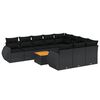 vidaXL 11 Piece Garden Sofa Set with Cushions Black Poly Rattan