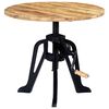 vidaXL Side Table | Brown, Black | Solid mango wood, Cast iron | 60 cm Diameter