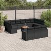 vidaXL 14 Piece Garden Sofa Set with Cushions Black Poly Rattan