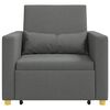 vidaXL Pull out Sofa Bed Single Dark grey 90 x 165 x 87 cm Fabric
