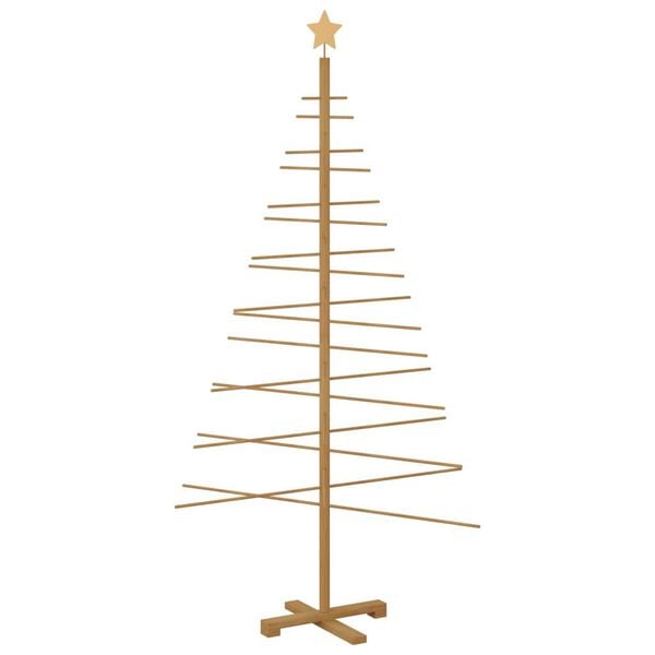 vidaXL Wooden Christmas Tree with Stand Brown 180 cm Bamboo