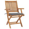 vidaXL Folding Garden Chairs with Cushions 8 pcs Solid Teak Wood