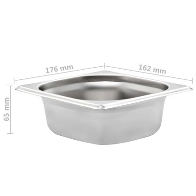 vidaXL Gastronorm Containers 12 pcs GN 1/6 65 mm Stainless Steel