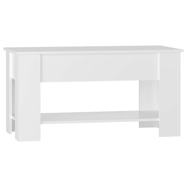 vidaXL Coffee Table High Gloss White 101x49x52 cm Engineered Wood