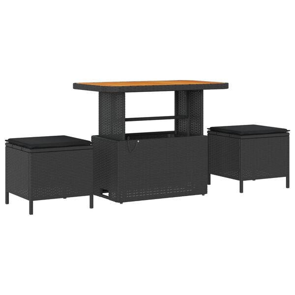 vidaXL Garden Sofa Set 9 pcs Black Poly Rattan and Powder-coated Steel